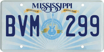 MS license plate BVM299