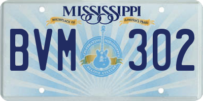 MS license plate BVM302