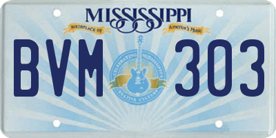 MS license plate BVM303