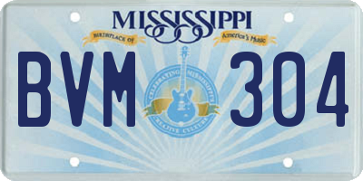 MS license plate BVM304