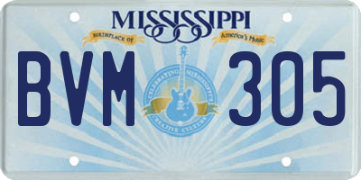 MS license plate BVM305