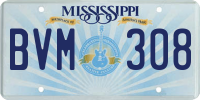 MS license plate BVM308