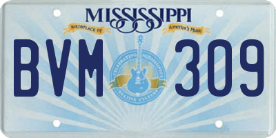 MS license plate BVM309