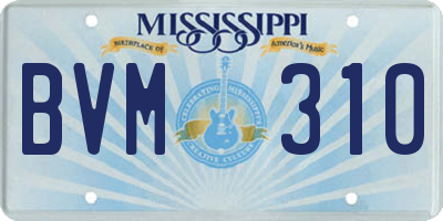 MS license plate BVM310