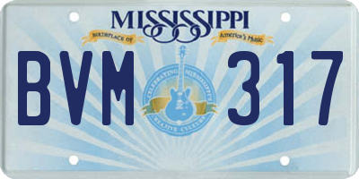 MS license plate BVM317