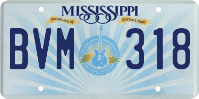 MS license plate BVM318