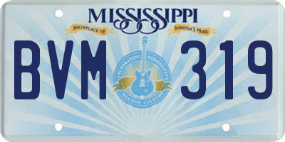 MS license plate BVM319