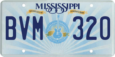 MS license plate BVM320