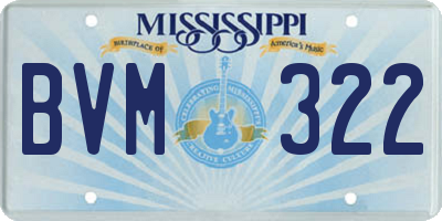 MS license plate BVM322
