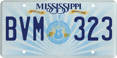 MS license plate BVM323