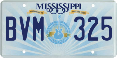 MS license plate BVM325