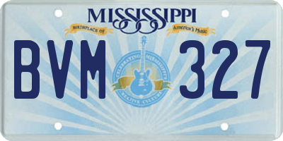 MS license plate BVM327