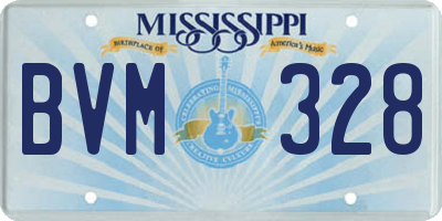 MS license plate BVM328