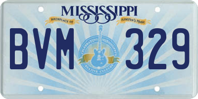MS license plate BVM329