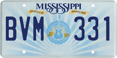 MS license plate BVM331