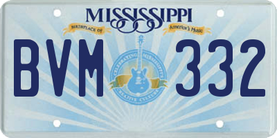 MS license plate BVM332