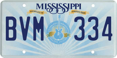 MS license plate BVM334