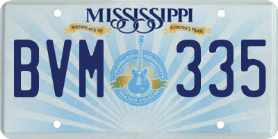 MS license plate BVM335