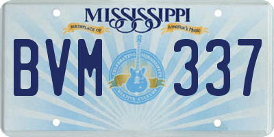 MS license plate BVM337