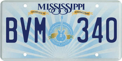 MS license plate BVM340