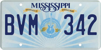 MS license plate BVM342