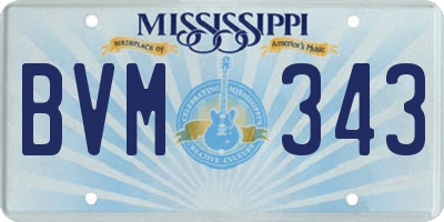 MS license plate BVM343