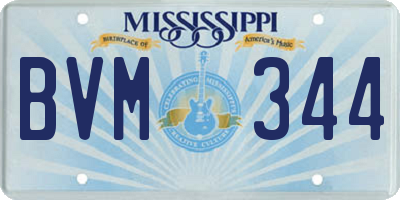 MS license plate BVM344