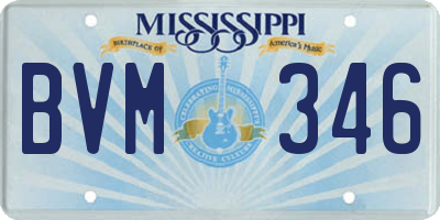 MS license plate BVM346
