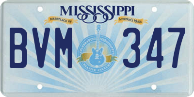 MS license plate BVM347