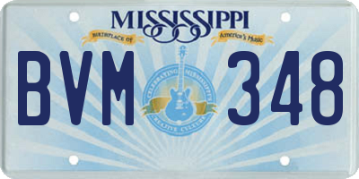 MS license plate BVM348