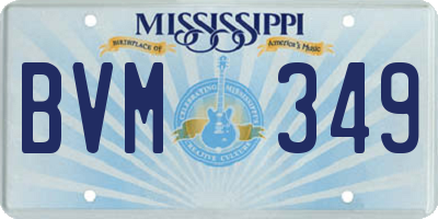 MS license plate BVM349
