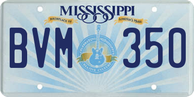 MS license plate BVM350