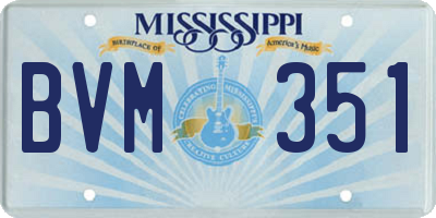MS license plate BVM351