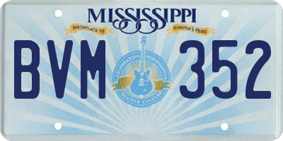 MS license plate BVM352