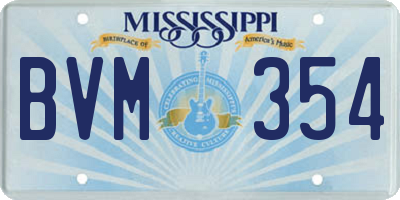 MS license plate BVM354