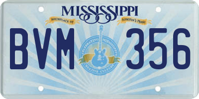 MS license plate BVM356