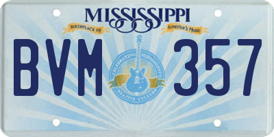MS license plate BVM357