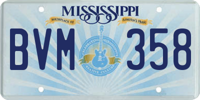 MS license plate BVM358