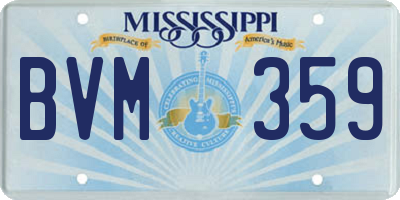MS license plate BVM359
