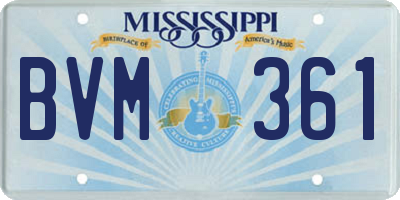 MS license plate BVM361