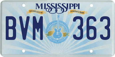 MS license plate BVM363