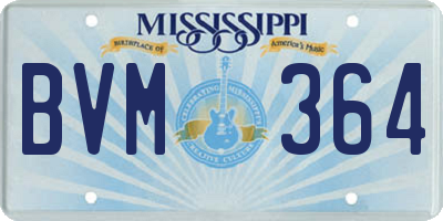 MS license plate BVM364