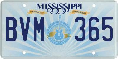 MS license plate BVM365