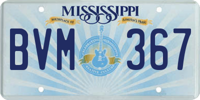 MS license plate BVM367