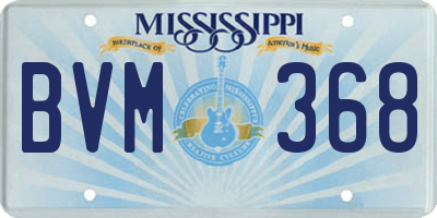 MS license plate BVM368