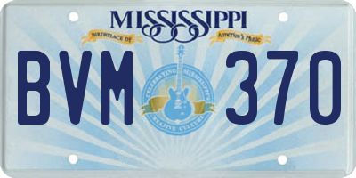 MS license plate BVM370
