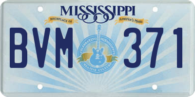 MS license plate BVM371