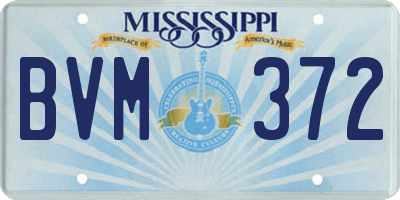 MS license plate BVM372