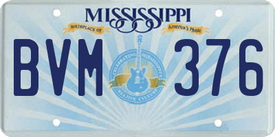 MS license plate BVM376