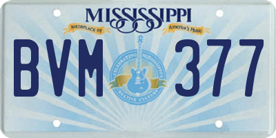 MS license plate BVM377